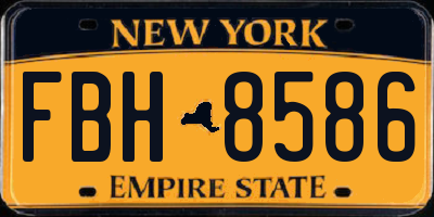 NY license plate FBH8586