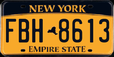 NY license plate FBH8613