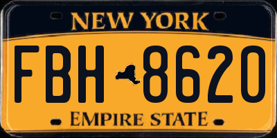 NY license plate FBH8620