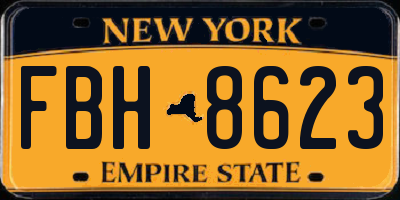 NY license plate FBH8623