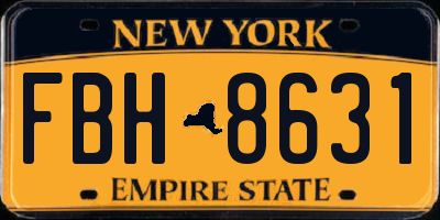NY license plate FBH8631