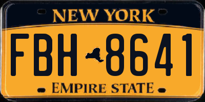 NY license plate FBH8641