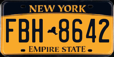 NY license plate FBH8642