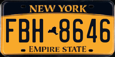 NY license plate FBH8646