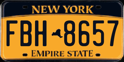 NY license plate FBH8657