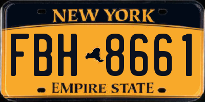 NY license plate FBH8661