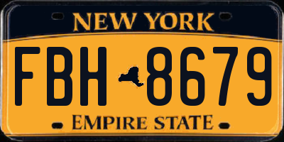NY license plate FBH8679