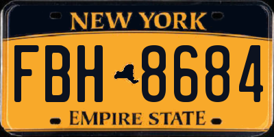 NY license plate FBH8684