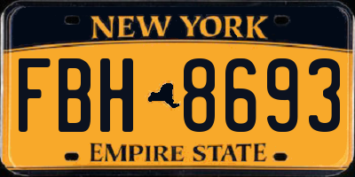 NY license plate FBH8693