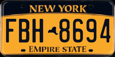 NY license plate FBH8694