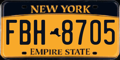 NY license plate FBH8705