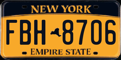 NY license plate FBH8706