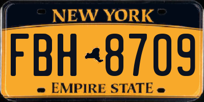 NY license plate FBH8709