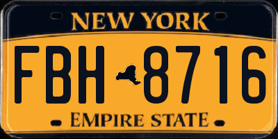 NY license plate FBH8716