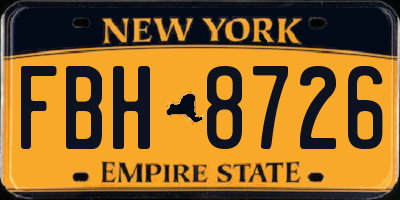 NY license plate FBH8726