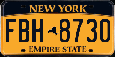 NY license plate FBH8730