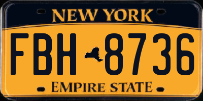 NY license plate FBH8736