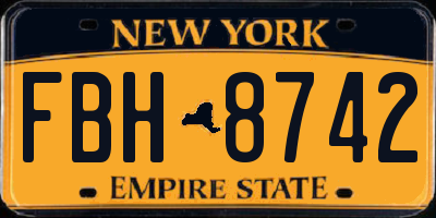 NY license plate FBH8742