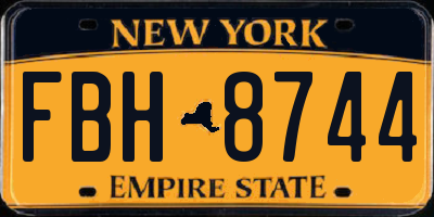 NY license plate FBH8744