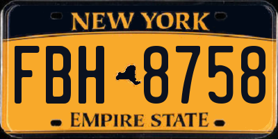 NY license plate FBH8758