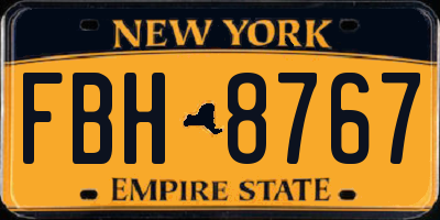 NY license plate FBH8767