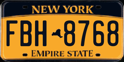 NY license plate FBH8768