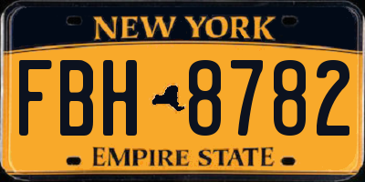 NY license plate FBH8782