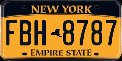 NY license plate FBH8787