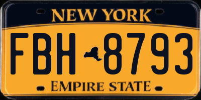 NY license plate FBH8793