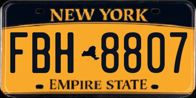 NY license plate FBH8807