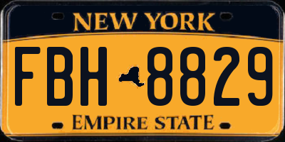 NY license plate FBH8829