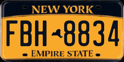 NY license plate FBH8834