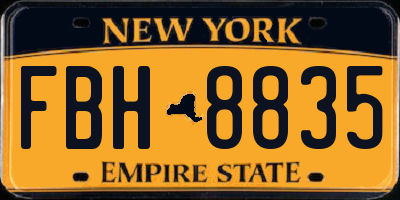 NY license plate FBH8835