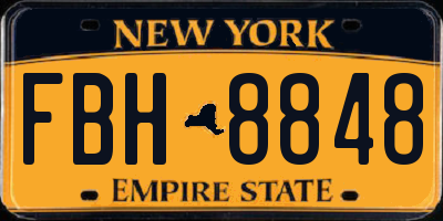 NY license plate FBH8848