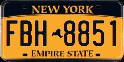 NY license plate FBH8851