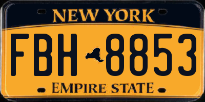 NY license plate FBH8853