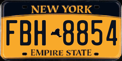 NY license plate FBH8854