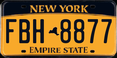 NY license plate FBH8877