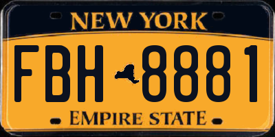 NY license plate FBH8881