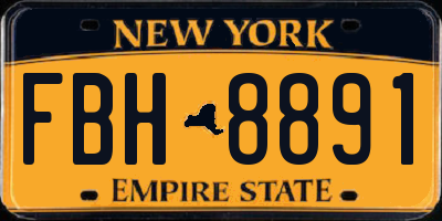 NY license plate FBH8891