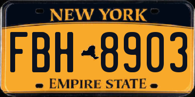 NY license plate FBH8903