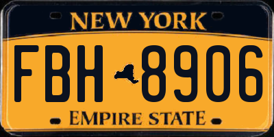 NY license plate FBH8906