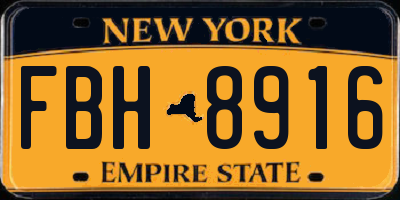 NY license plate FBH8916