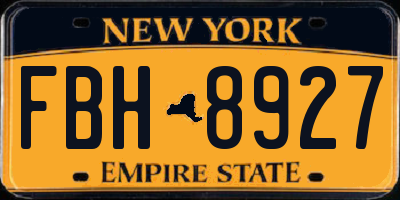 NY license plate FBH8927