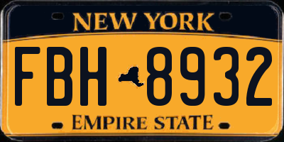 NY license plate FBH8932