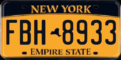 NY license plate FBH8933