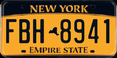 NY license plate FBH8941