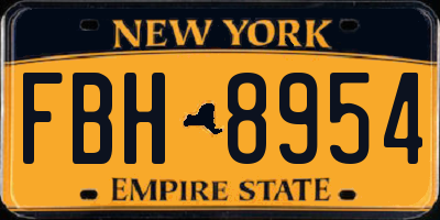 NY license plate FBH8954