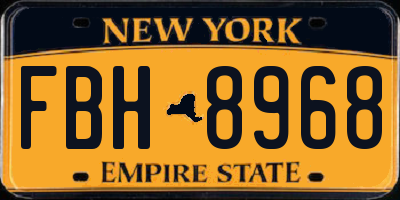 NY license plate FBH8968