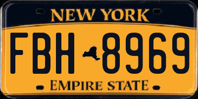 NY license plate FBH8969
